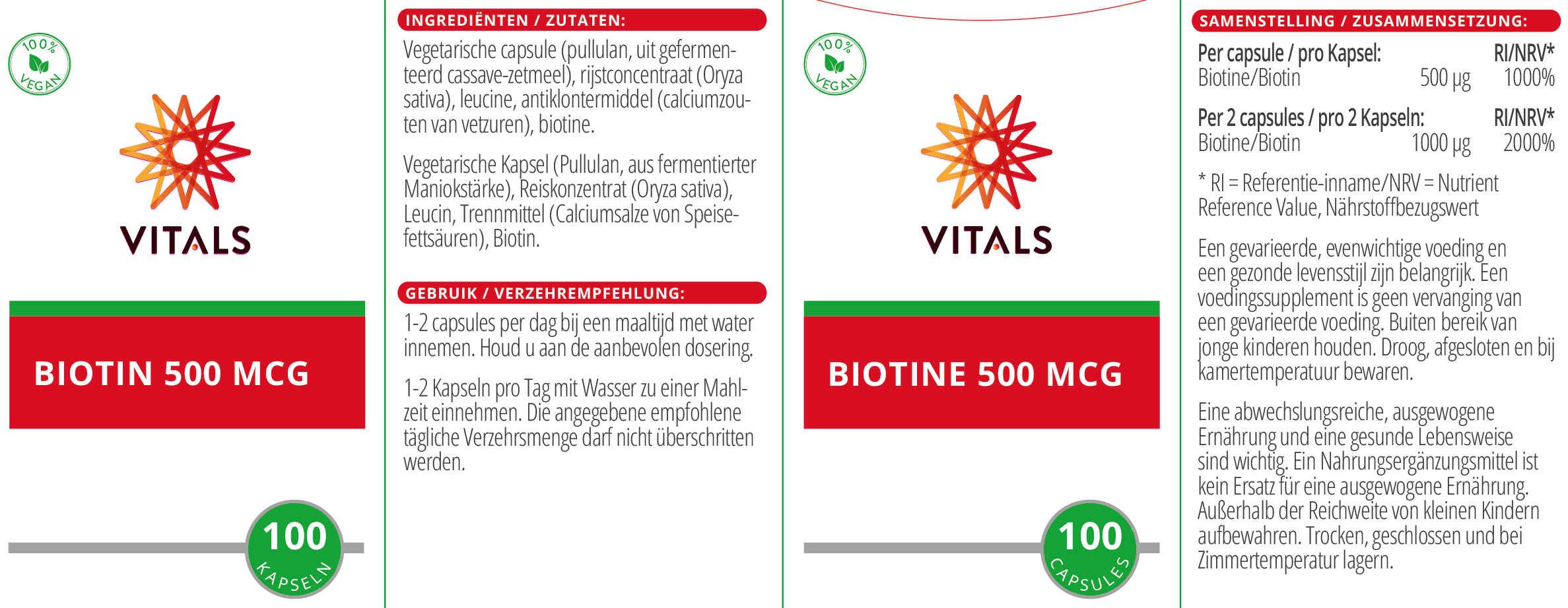Biotin 500 mcg von VITALS