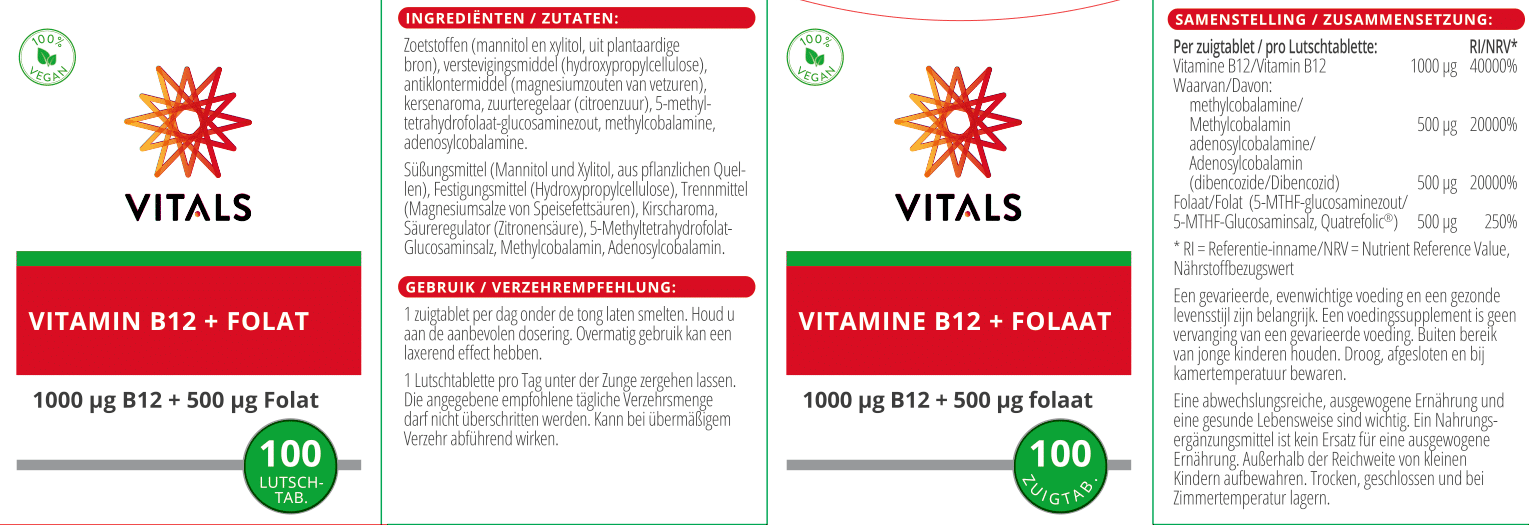Vitamin B12 mit Folat von VITALS
