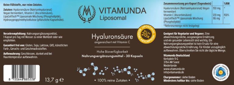 Liposomale Hyaluronsäure von Vitamunda