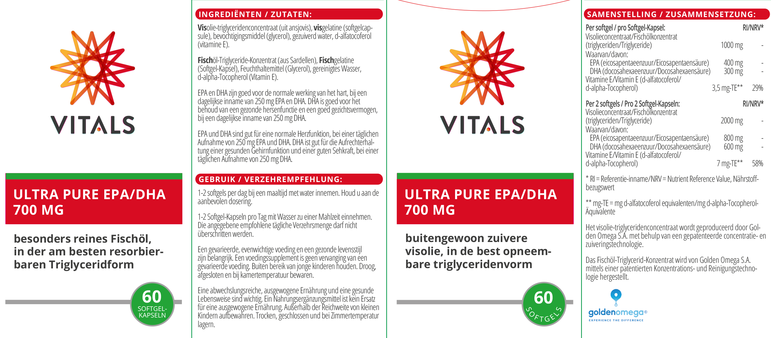 Ultra Pure EPA/DHA 700 mg von Vitals