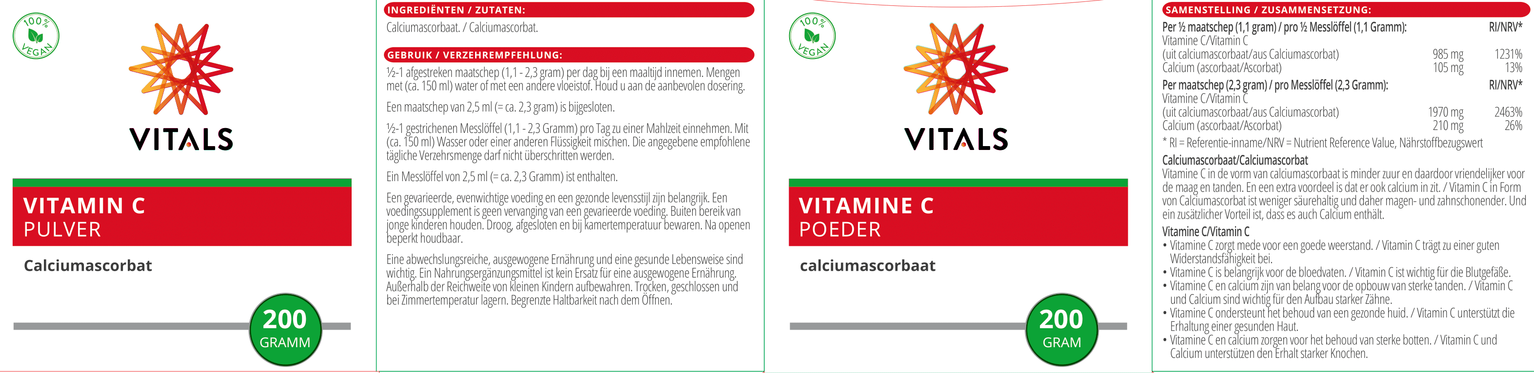 Vitamin C Pulver von VITALS