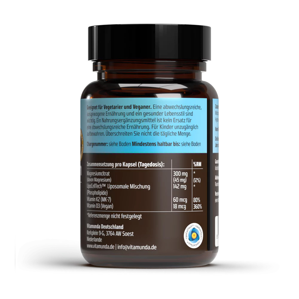 Liposomales Vegan D3 K2 Magnesium von Vitamunda