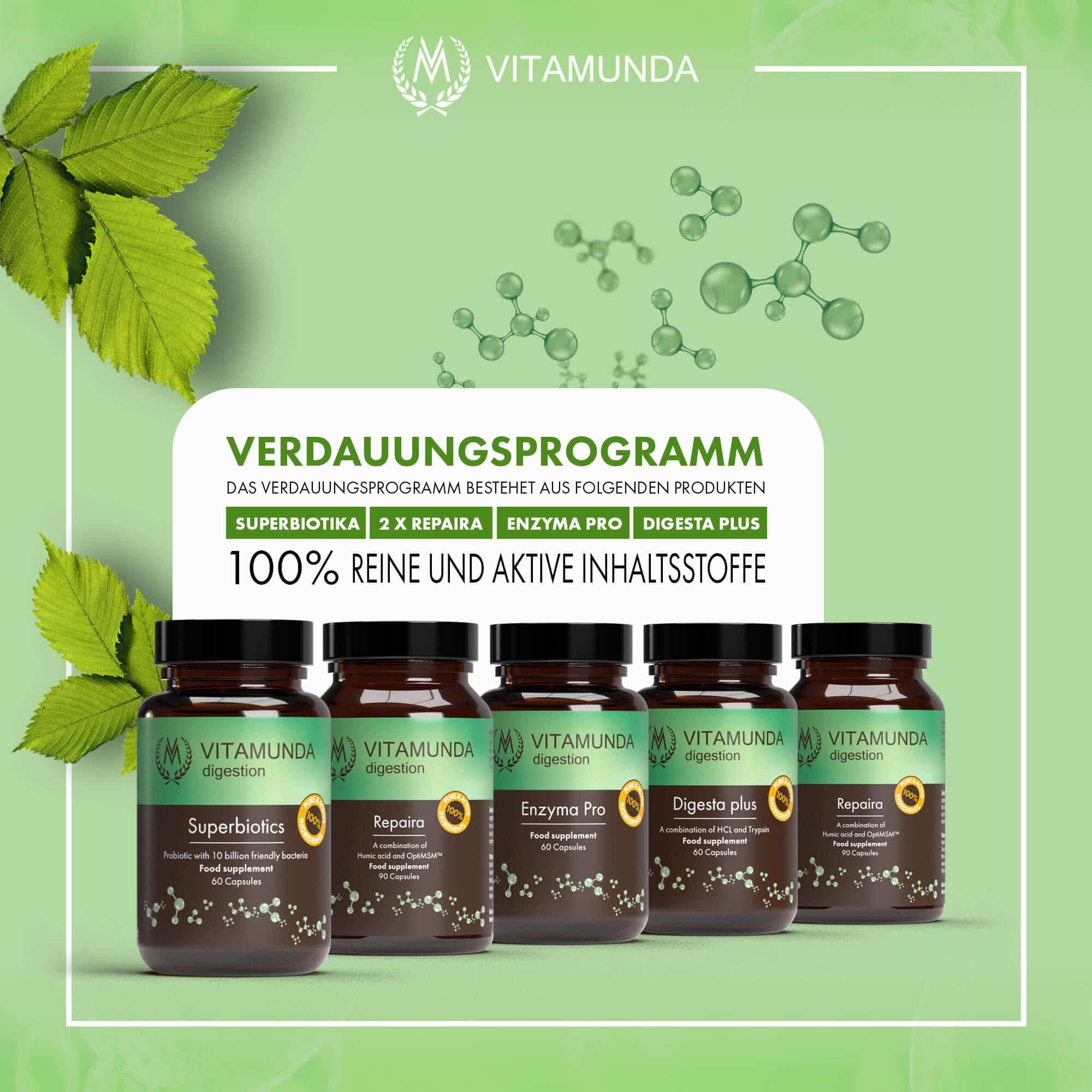 Vitamunda Verdauungsprogramm – 2-Monats-Kur für Verdauung & Darmbalance