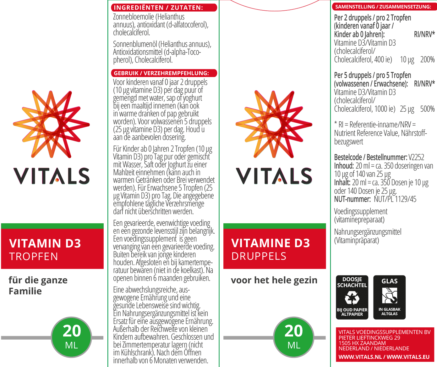 Vitamin D3 Tropfen von VITALS