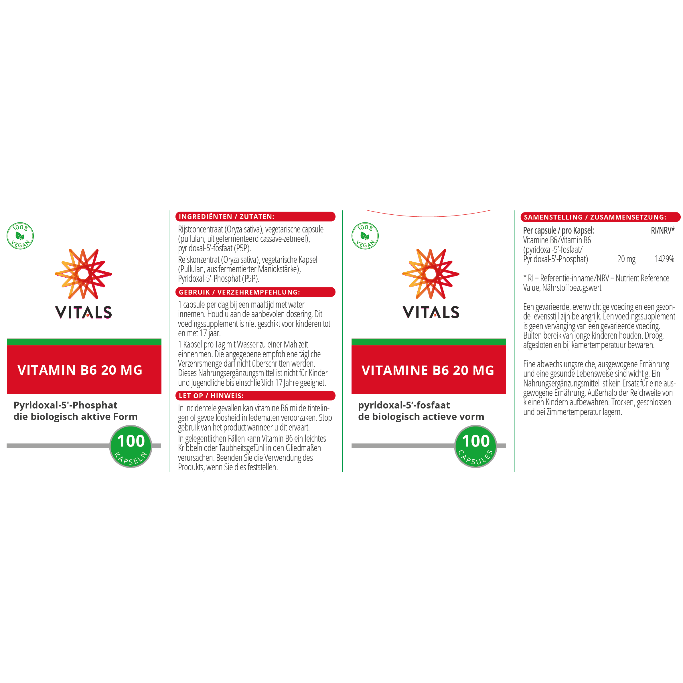 Vitamin B6 20 mg von VITALS