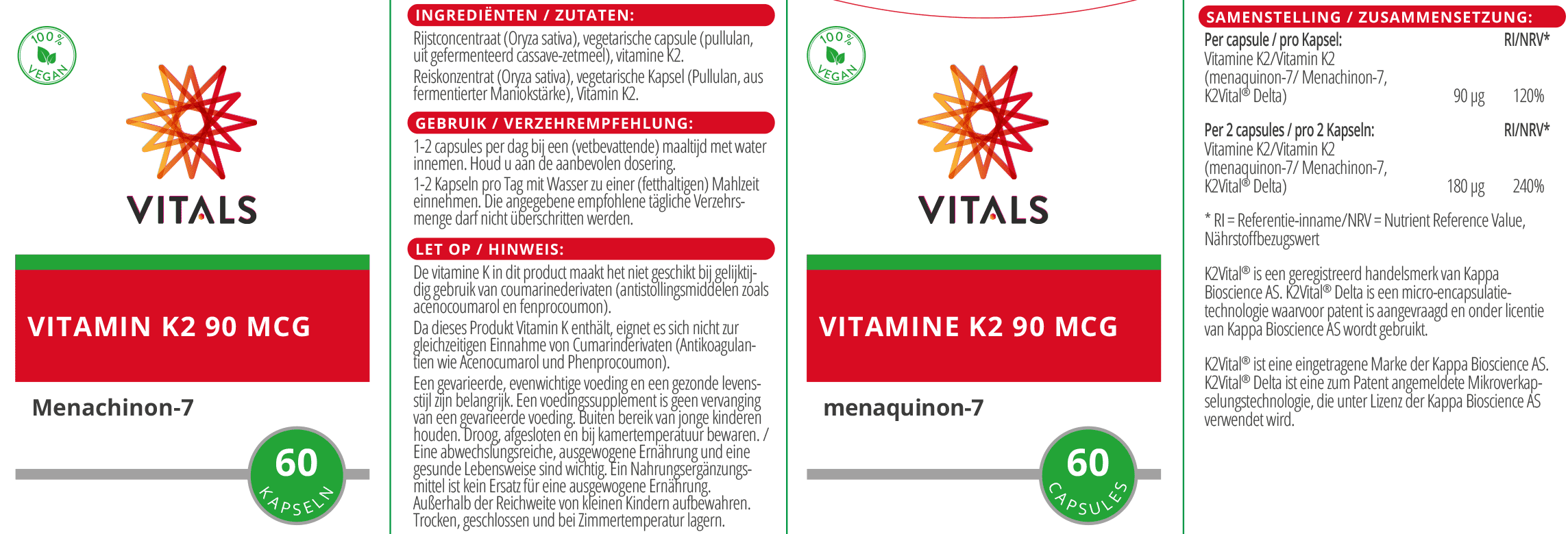 Vitamin K2 90 mcg von VITALS