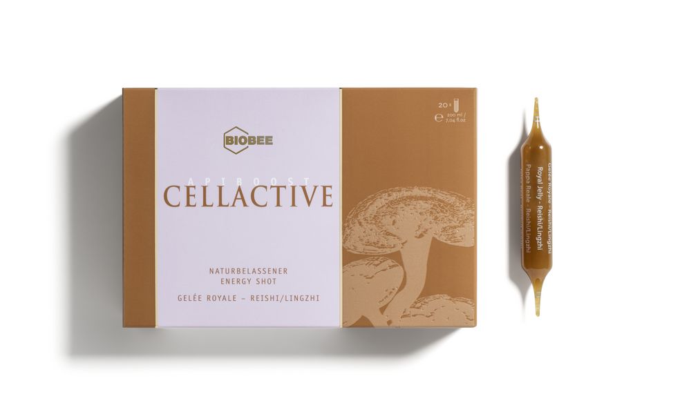 ApiBoost ® Cellactive von BiobeeApiBoost® Cellactive Gelée Royale & Ling Zhi Trinkampullen – 20 Ampu