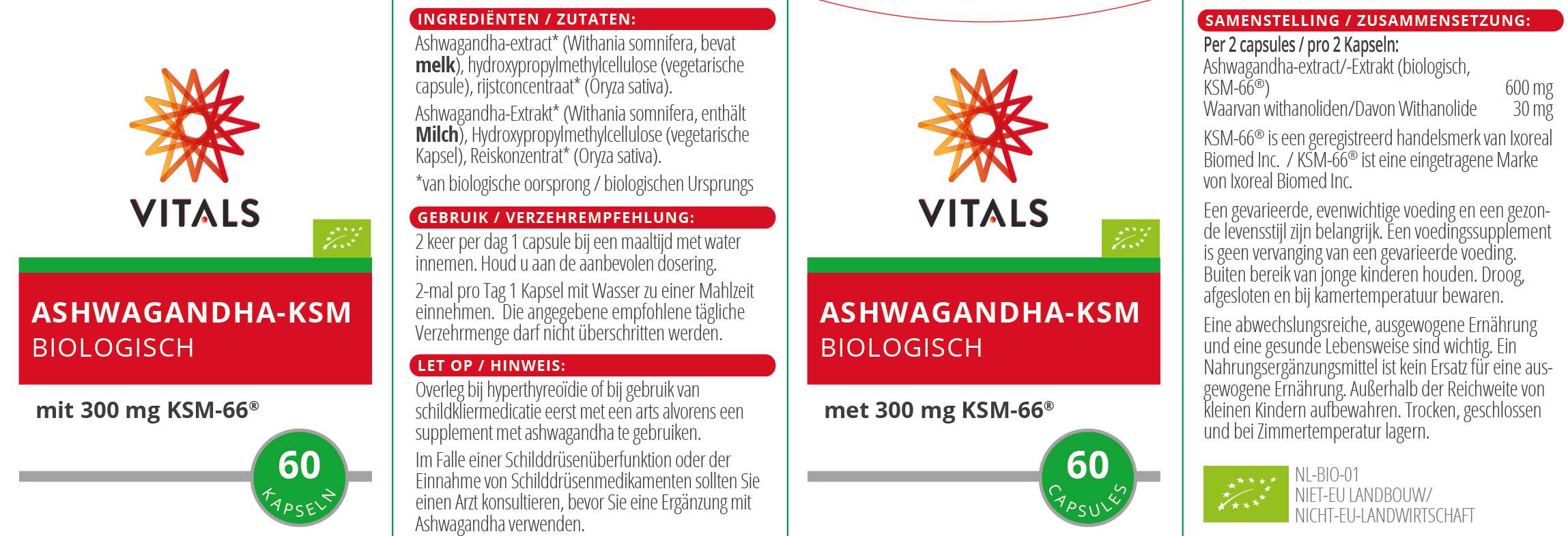 Ashwagandha-KSM Biologisch von VITALS
