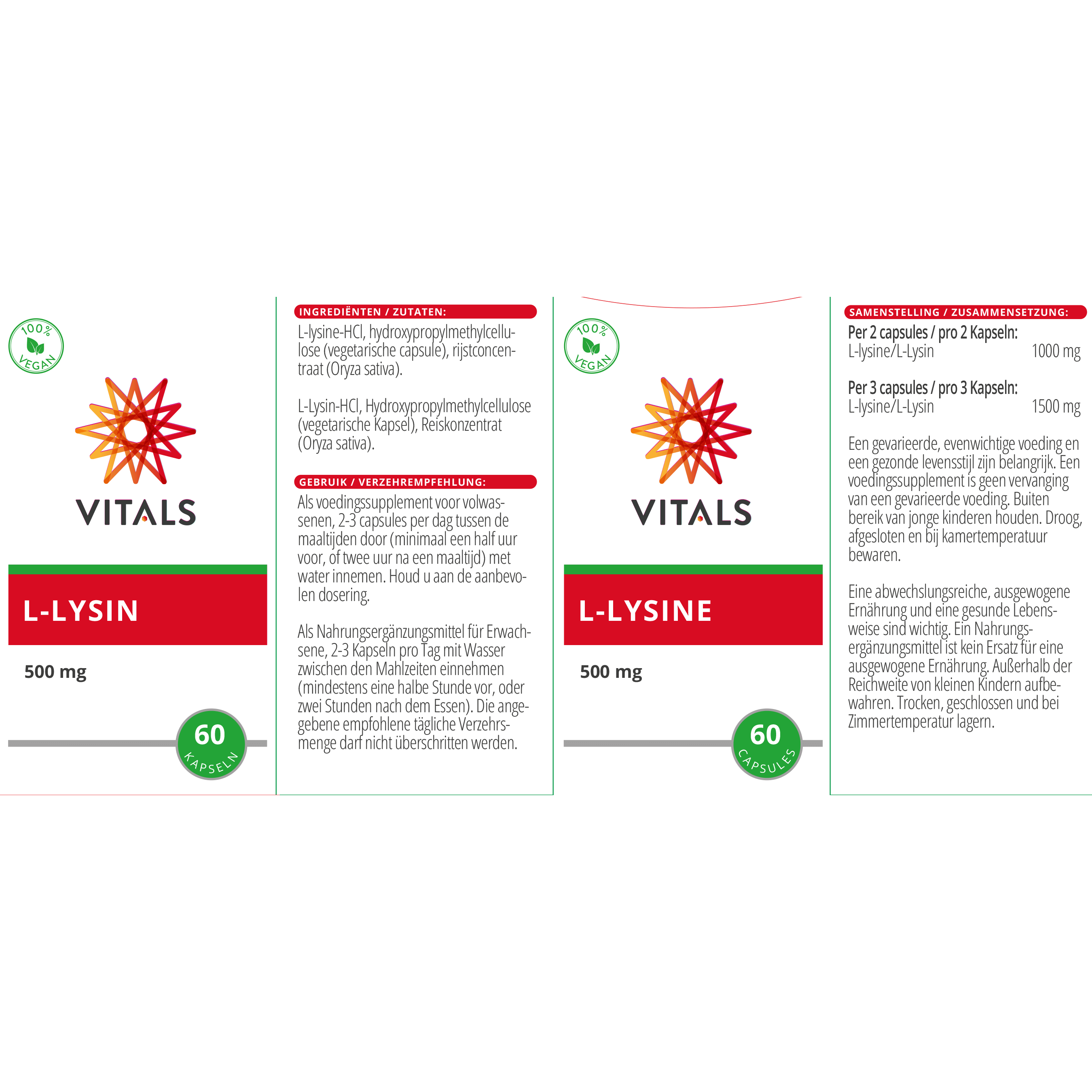 L-Lysin 500 mg von VITALS