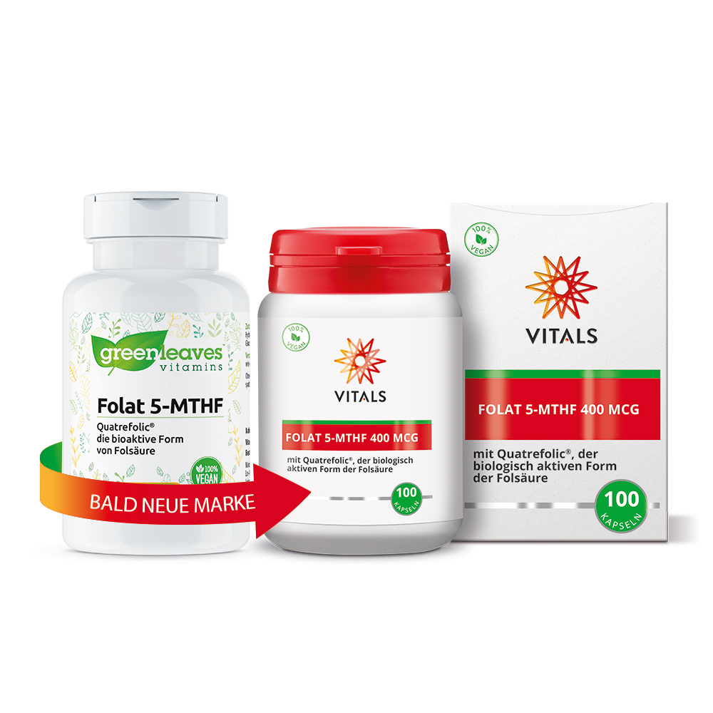 Folat 5-MTHF 400 mcg (100 Kapseln) - Markeninfo