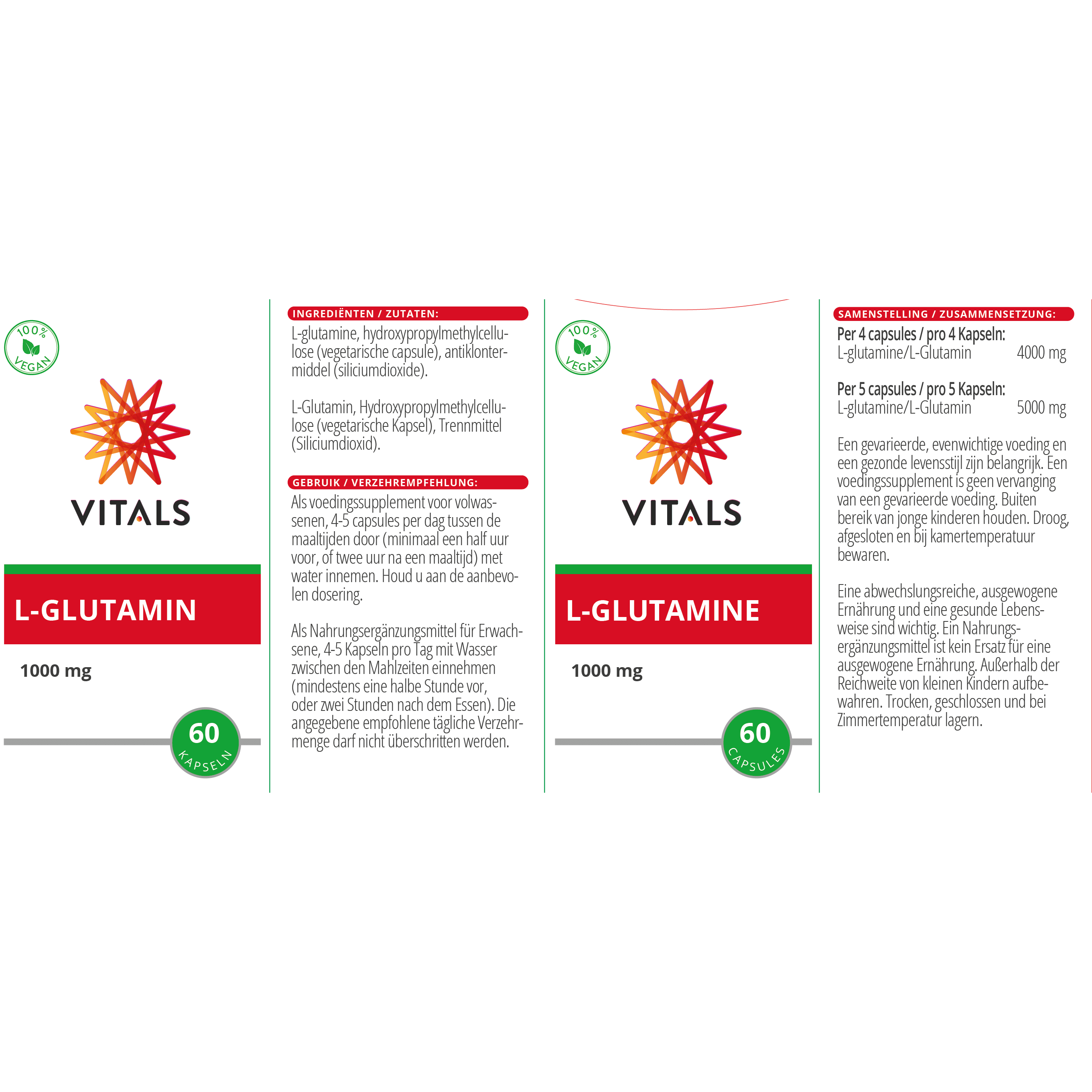 L-Glutamin 1000 mg von VITALS