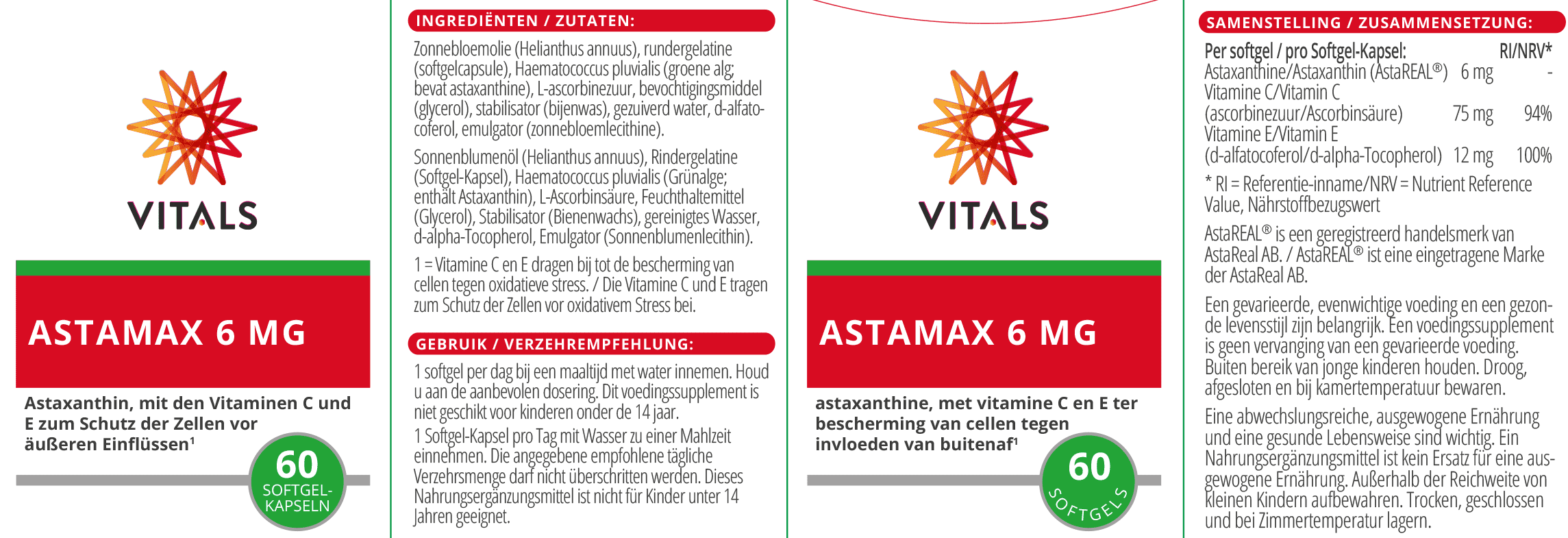 Astamax 6 mg Astaxanthin von VITALS