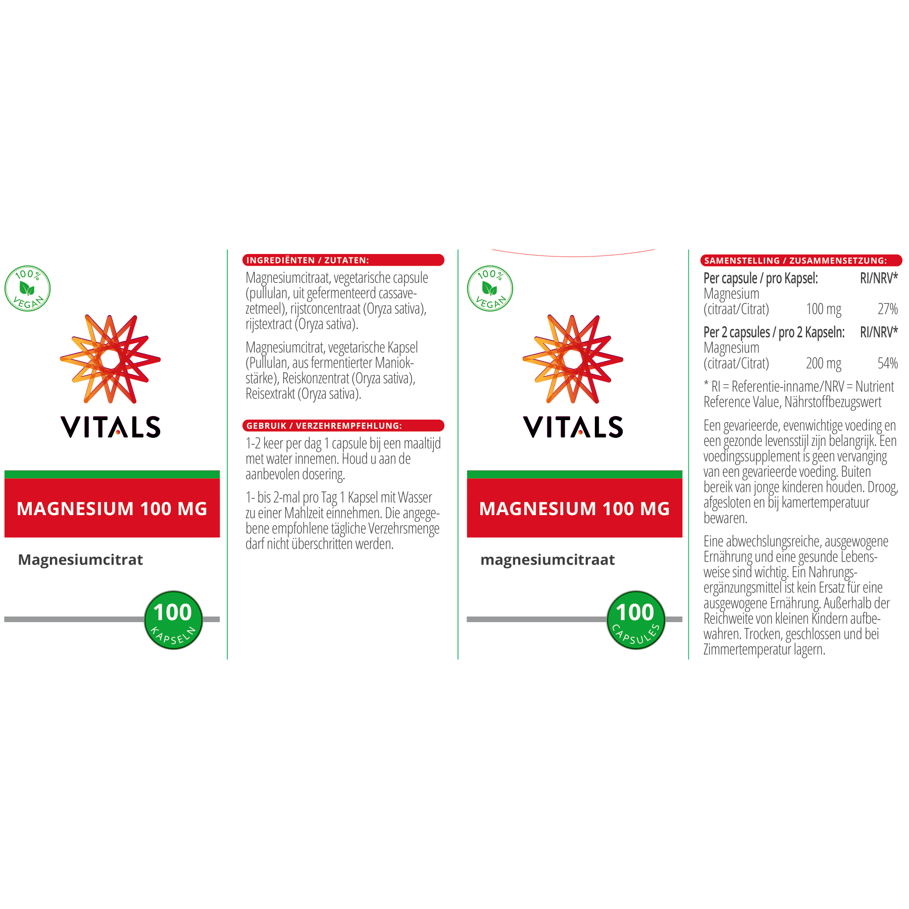 Magnesium Citrat 100 mg von VITALS