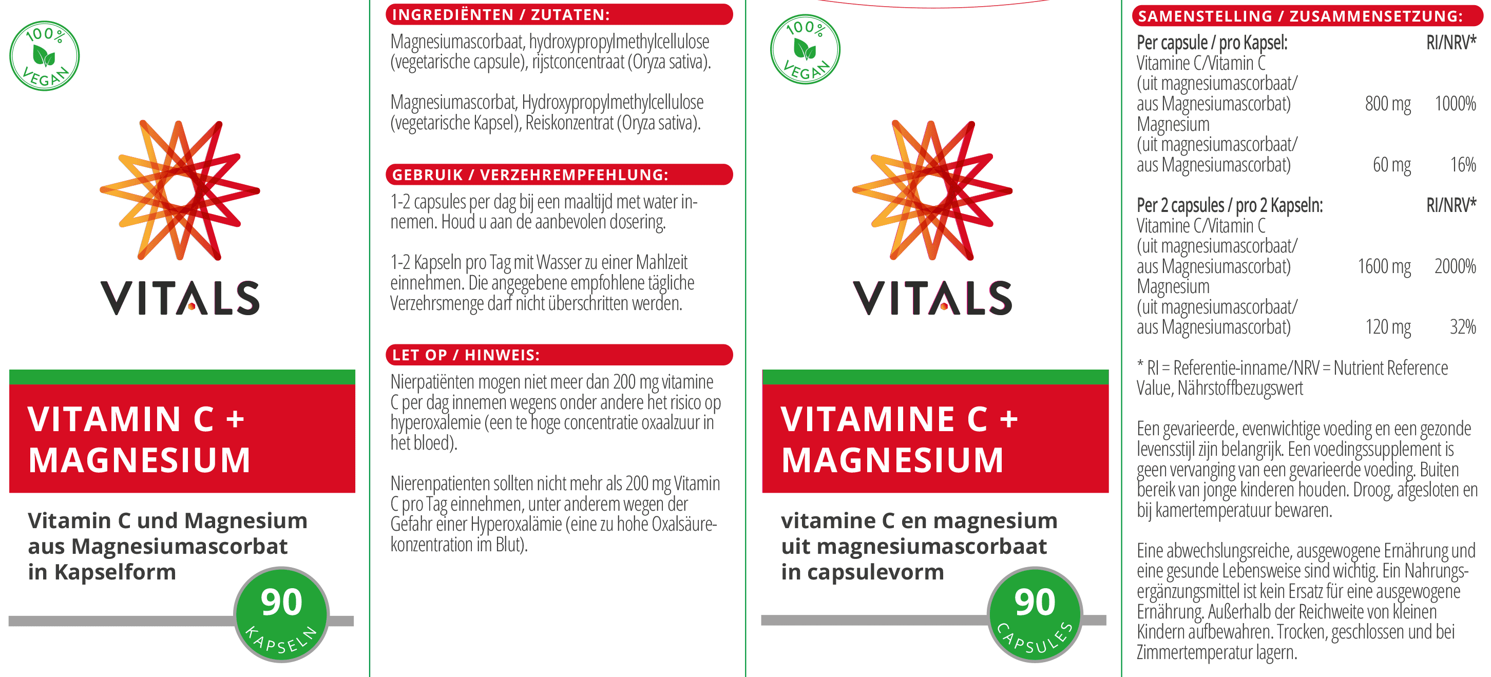 Vitamin C + Magnesium von VITALS