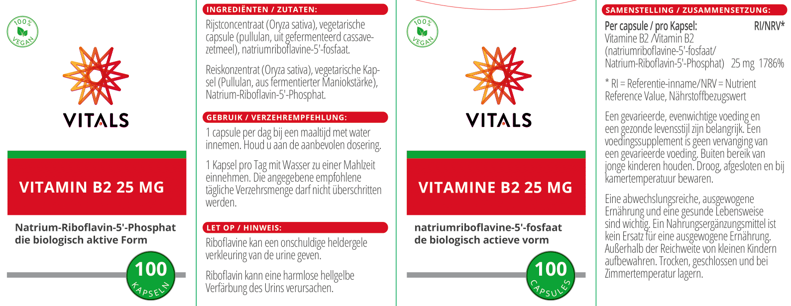Vitamin B2 25 mg von VITALS